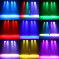 ZonQoonz dobíjecí LED světlo s vodotěsnou taškou, 4PCS RGB 36 LED reflektorů dobíjecí DMX jevištní světlo reflektor s dálkovým o