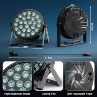 Ukfog 218W LED Par Spotlight, RGBW DMX Disco Light s dálkovým ovládáním 6 módů Efektové světlo pro DJ KTV Narozeninové párty Sta