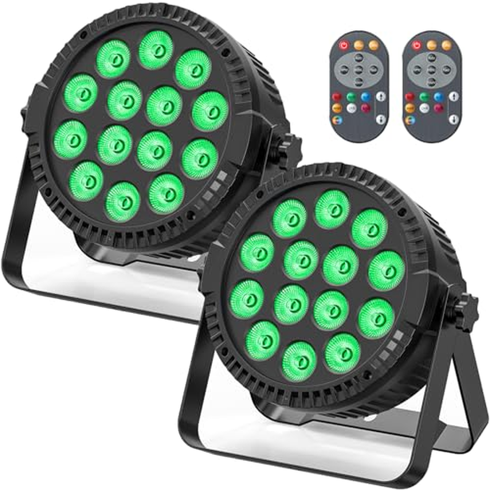 2ks 14 * 6W RGBW LED Par can Stage Lights, 84W DMX 4 v 1 Light Disco Lights for Birthday Party 4/8 Channel dj Light with 7 Modes