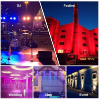 2ks 14 * 6W RGBW LED Par can Stage Lights, 84W DMX 4 v 1 Light Disco Lights for Birthday Party 4/8 Channel dj Light with 7 Modes