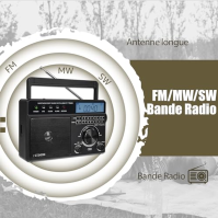 Retekess TR629 Přenosné rádio, světový přijímač s reproduktorem, FM AM SW LW, napájení kabelem nebo z baterie, USB SD karta, bud