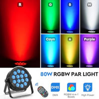 HOLDLAMP 14x6 RGBW LED Par Light, 84W Par Spotlight se zvukovou aktivací, DMX 4/8CH Stage Light Spotlight pro DJ Bar KTV Disco B