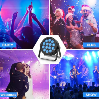 HOLDLAMP 14x6 RGBW LED Par Light, 84W Par Spotlight se zvukovou aktivací, DMX 4/8CH Stage Light Spotlight pro DJ Bar KTV Disco B