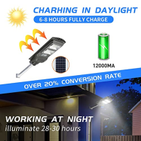 Wstan 200w Solar Street Light Led Outdoor se solárním panelem, solární pouliční osvětlení 6500k Cool White se senzorem pohybu pr