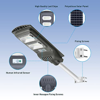 Wstan 200w Solar Street Light Led Outdoor se solárním panelem, solární pouliční osvětlení 6500k Cool White se senzorem pohybu pr