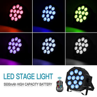 DELIBANG 4PCS dobíjecí RGBW LED Par Spotlight, 12 LED reflektorů na baterie s dálkovým ovládáním, jevištní světelný efekt Spotli