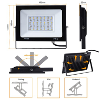 LUNSY LED venkovní reflektor 40W RGB LED reflektor 4000LM LED reflektor s 3000K teplou bílou + 256 barev světelných efektů, IP66