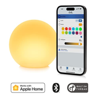 Eve Flare - přenosná chytrá LED lampa s technologií Apple HomeKit, voděodolností IP65 a bezdrátovým nabíjením, Bluetooth a závit