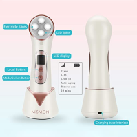 MiSMON Beauty Toning Device, radiofrekvenční EMS LED ošetření, pro zpevnění pleti, redukci jemných vrásek, proti stárnutí, 5 rež