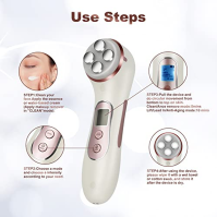 MiSMON Beauty Toning Device, radiofrekvenční EMS LED ošetření, pro zpevnění pleti, redukci jemných vrásek, proti stárnutí, 5 rež