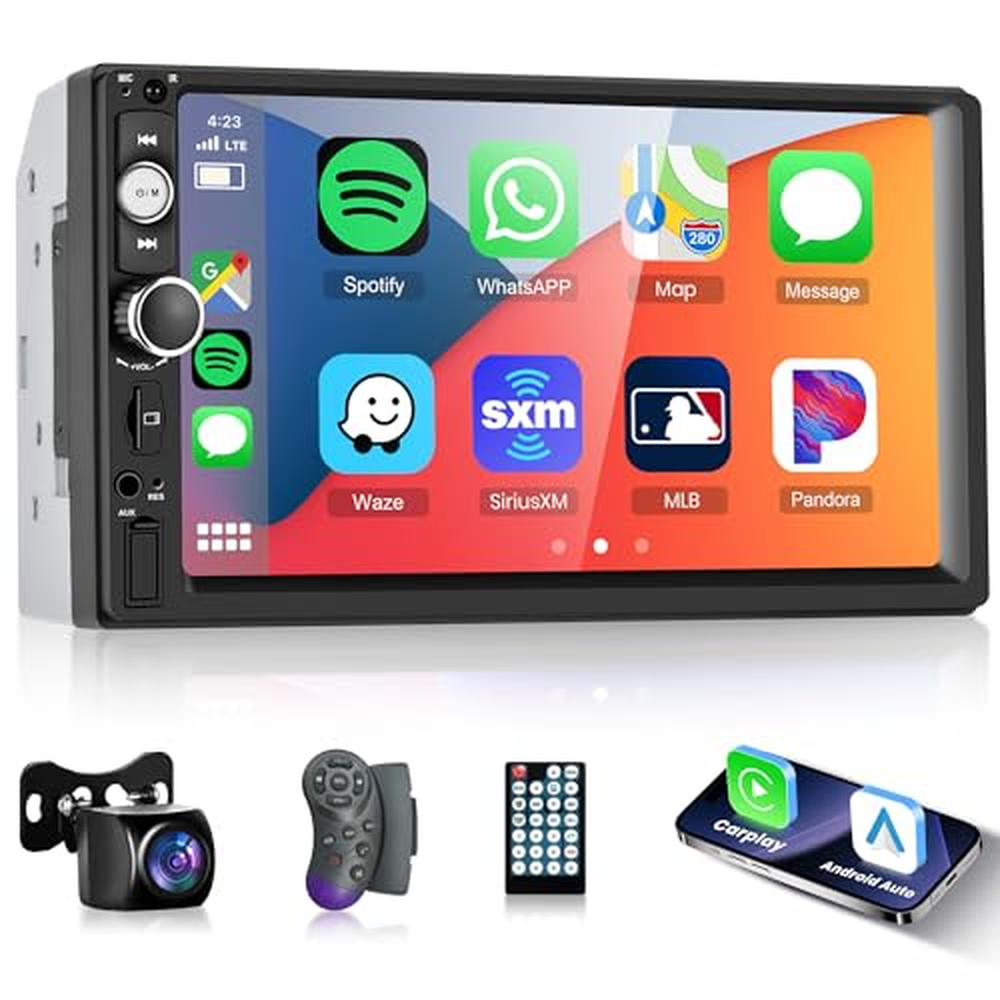 Autorádio Apple Carplay 2 Din s Android Auto Bluetooth hands-free sada Autorádio se 7" dotykovým displejem a Mirror Link Bluetoo