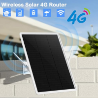 Venkovní bezdrátový 4G LTE solární router, 4G box se SIM kartou, 4G CLE 150Mpbs WiFi anténa, 2,4GHz Wi-FI 150Mpbs Launcher, 2 ex