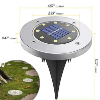 Efilerup Solární světla pro venkovní zahradu, solární světla pro venkovní zahradu, vodotěsná 8 LED solární světla pro zahradu, v