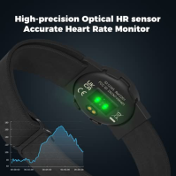 moofit HW401 Monitor srdečního tepu, vodotěsný IP67, podpora Bluetooth/ANT+, dobíjecí optický náramek se snímačem srdečního tepu