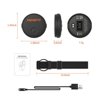 moofit HW401 Monitor srdečního tepu, vodotěsný IP67, podpora Bluetooth/ANT+, dobíjecí optický náramek se snímačem srdečního tepu