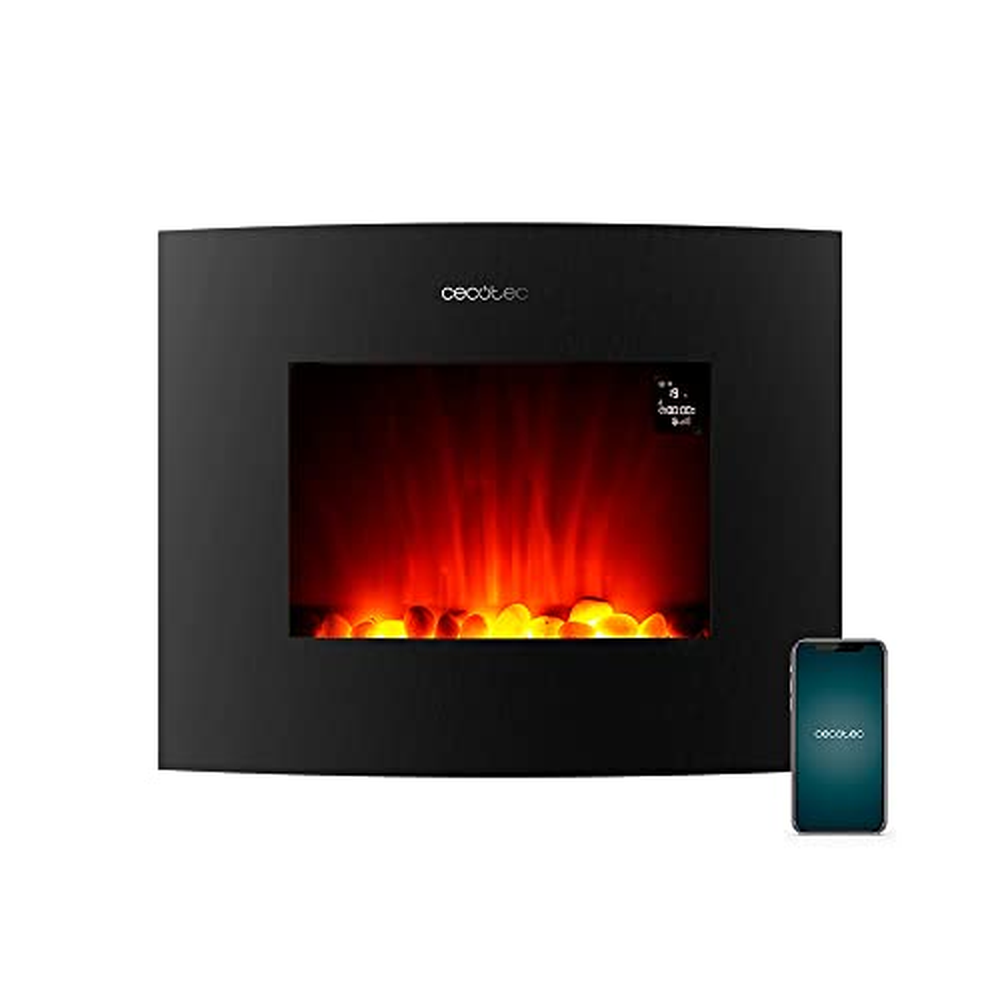 Cecotec Ready Warm 2650 Curved Flames Connected Electric Fireplace. 2000 W, velikost 26", WiFi, 2 úrovně výkonu, dálkové ovládán