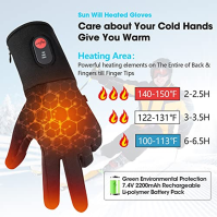 Vyhřívané rukavice Muži Ženy, Elektrické dobíjecí baterie Rukavice Hand Warmer pro lyžování Jízda na sněhu Práce Athritis Raynau