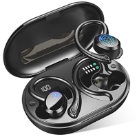 Dascert Wireless Earbud, bezdrátová sluchátka s mikrofonem LED displej, stereofonní sluchátka s potlačením šumu CVC8.0, 48H Blue