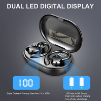 Dascert Wireless Earbud, bezdrátová sluchátka s mikrofonem LED displej, stereofonní sluchátka s potlačením šumu CVC8.0, 48H Blue