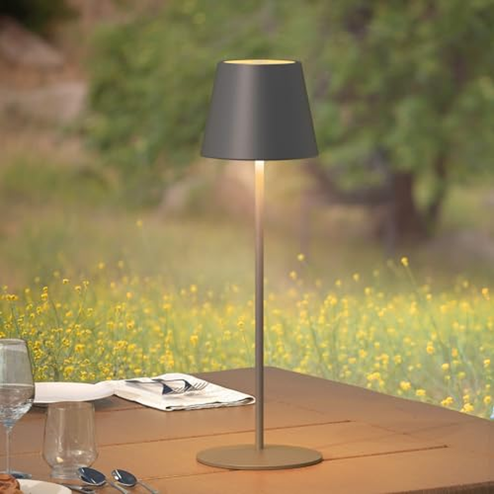 GGII Stolní lampa bezdrátová stmívatelná dotyková LED stolní lampa dobíjecí, USB dobíjecí hliníková venkovní stolní lampa, bezdr