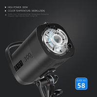 NEEWER S101-300W PRO 2.4G studiový monofrekvenční blesk, 5s recyklace, pro videozáznamy z fotografického studia, portrétní fotog