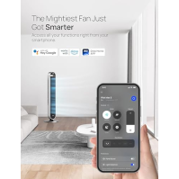 Věžový ventilátor Dreo Pilot Max Smart s hlasovým ovládáním, ventilátor s WiFi Alexa, ovládání pomocí APP, 120° oscilační podsta