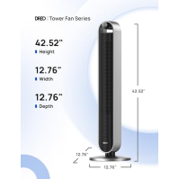 Věžový ventilátor Dreo Pilot Max Smart s hlasovým ovládáním, ventilátor s WiFi Alexa, ovládání pomocí APP, 120° oscilační podsta