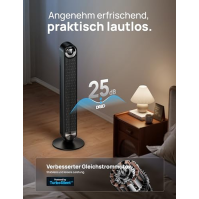 Dreo 42palcový chytrý tichý věžový ventilátor, WiFi Alexa ventilátor, elektrický chladicí ventilátor s oscilací 90°, 6 rychlostí