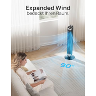 Dreo 42palcový chytrý tichý věžový ventilátor, WiFi Alexa ventilátor, elektrický chladicí ventilátor s oscilací 90°, 6 rychlostí