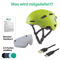 GOOFF® PILOT 3 in 1 Speed Pedelec Helmet with Removable Visor - NTA Certified - Lehká cyklistická přilba s LED světlem - pro žen