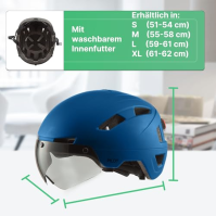 GOOFF® PILOT 3 in 1 Speed Pedelec Helmet with Removable Visor - NTA Certified - Lehká cyklistická přilba s LED světlem - pro žen