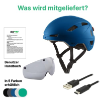 GOOFF® PILOT 3 in 1 Speed Pedelec Helmet with Removable Visor - NTA Certified - Lehká cyklistická přilba s LED světlem - pro žen