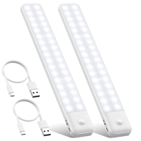 QTshine LED šatní světlo, [80LED-Super Bright] Noční světla se senzorem pohybu, USB C dobíjecí šatní lampa, 32CM palcové magneti