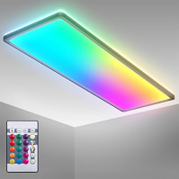 B.K.Licht I RGB LED stropní svítidlo I Ultra plochý LED panel I Změna barvy I RGBW stropní světlo stmívatelné I Efekt podsvícení