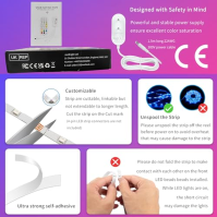 Alexa LED Strip 10m, Wifi LED Strip Lights RGB LED Stripes LED Fairy Lights Music Syncing, Tuya App Function with Google Assista