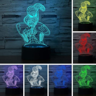 WUYOR 3D Illusion Lamp, 16 barev Spiderman noční světlo, pro chlapce děti dospělé měnící se osvětlení na spaní s inteligentním d