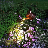 Zahradní dekorace ze solární konve - vodotěsné měděné venkovní sochy Ornament Star Led Fairy Art Dekorativní lampa visící na dvo