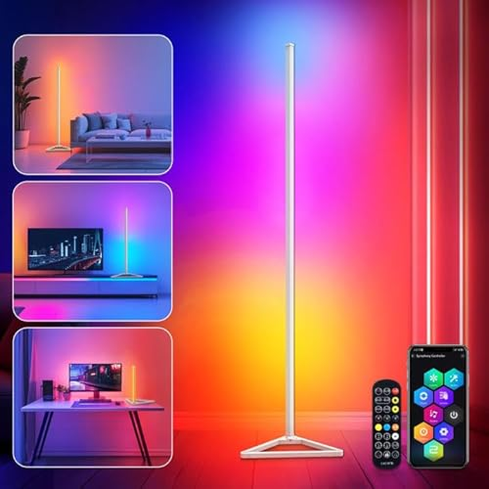 KingMile Smart LED stojací lampa, RGB stojací lampa, kreativní DIY režim, hudební režimy