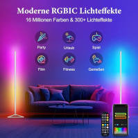 KingMile Smart LED stojací lampa, RGB stojací lampa, kreativní DIY režim, hudební režimy