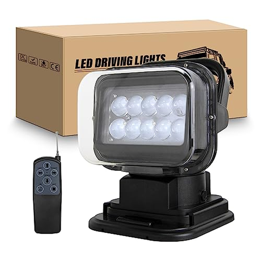 RIGIDON Led pracovní světlo s magnetickou základnou, 5D 50W Led reflektor 12V s dálkovým ovládáním, bodový offroad světlomet pro