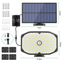 LEDYA Solární bezpečnostní světlo, 2 balení 146 LED super jasných bílých solárních bezpečnostních světel, IP65 vodotěsné solární