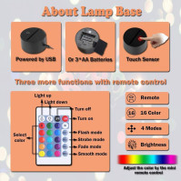 LOUHH One Piece Lamp, One Piece Night Light - 3D LED Smart Remote Control One Piece Lamp 16 Colours Christmas One Piece Gift Chi