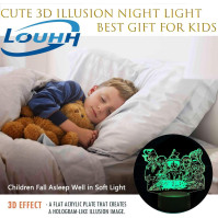 LOUHH One Piece Lamp, One Piece Night Light - 3D LED Smart Remote Control One Piece Lamp 16 Colours Christmas One Piece Gift Chi