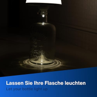 REV LAMPRUSCO LED dobíjecí lampa na láhev - bezdrátová stolní lampa 130lm 2W 4000mAh - stmívatelné světlo na láhev v teplé bílé 