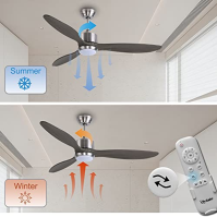 Ovlaim 52 palců Led stropní ventilátor Stropní ventilátor se stejnosměrným motorem a světlem Dřevěný stropní ventilátor s dálkov