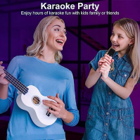 Karaoke stroj pro děti Mini přenosný bezdrátový karaoke reproduktor se 2 bezdrátovými mikrofony a LED světly pro domácí párty Na