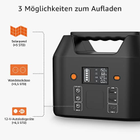 SinKeu Přenosná elektrocentrála 99 Wh Solární generátory Baterie s 230 V/150 W Zásuvka / Port pro zapalovač auta / USB výstup, p