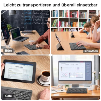 AVNICUD Pouzdro s klávesnicí pro Samsung Galaxy Tab A9 Plus - QWERTZ German Bluetooth Keyboard Detachable Magnetic Protective Co