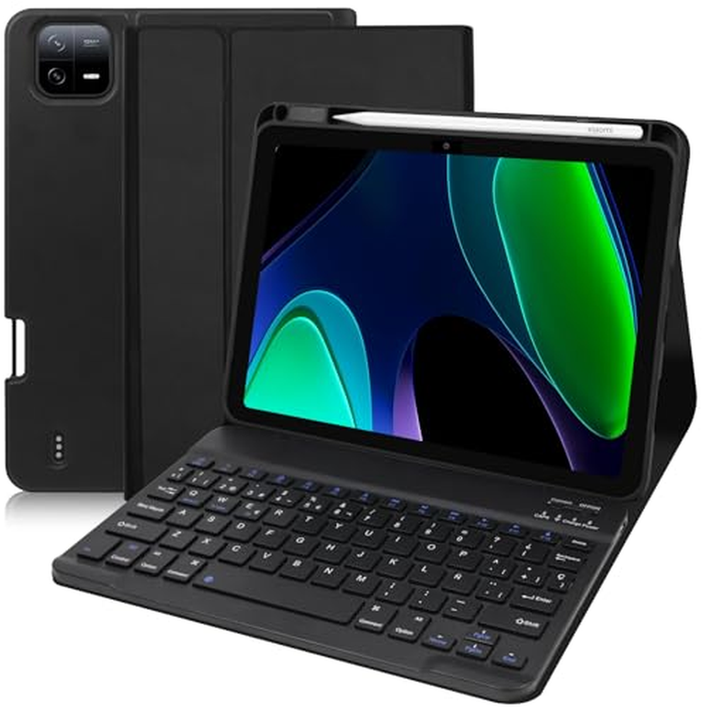 YUEJIDZ Pouzdro s klávesnicí pro Xiaomi Pad 6 / Pad 6 Pro 2023, španělská odnímatelná klávesnice, pouzdro pro Xiaomi Pad 6 / Pad