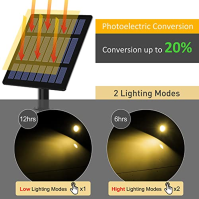 T-SUN zahradní solární reflektor, 4 kusy solárních reflektorů pro zahradu, vodotěsná LED solární lampa IP65 se 2 úrovněmi jasu, 